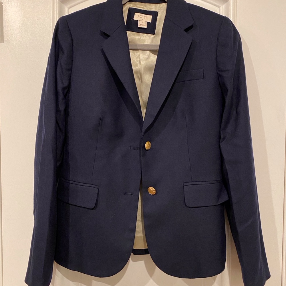 J. Crew Deep Blue Blazer with Gold Buttons